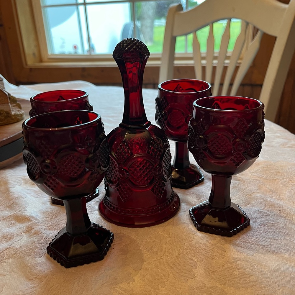 Vintage aka 1979 Avon ruby glass.